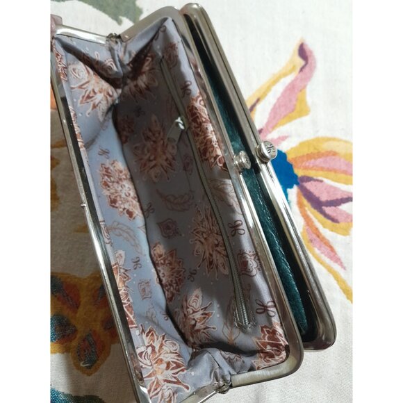 Dark Green Leather HOBO International Bifold Wallet - Picture 4 of 9